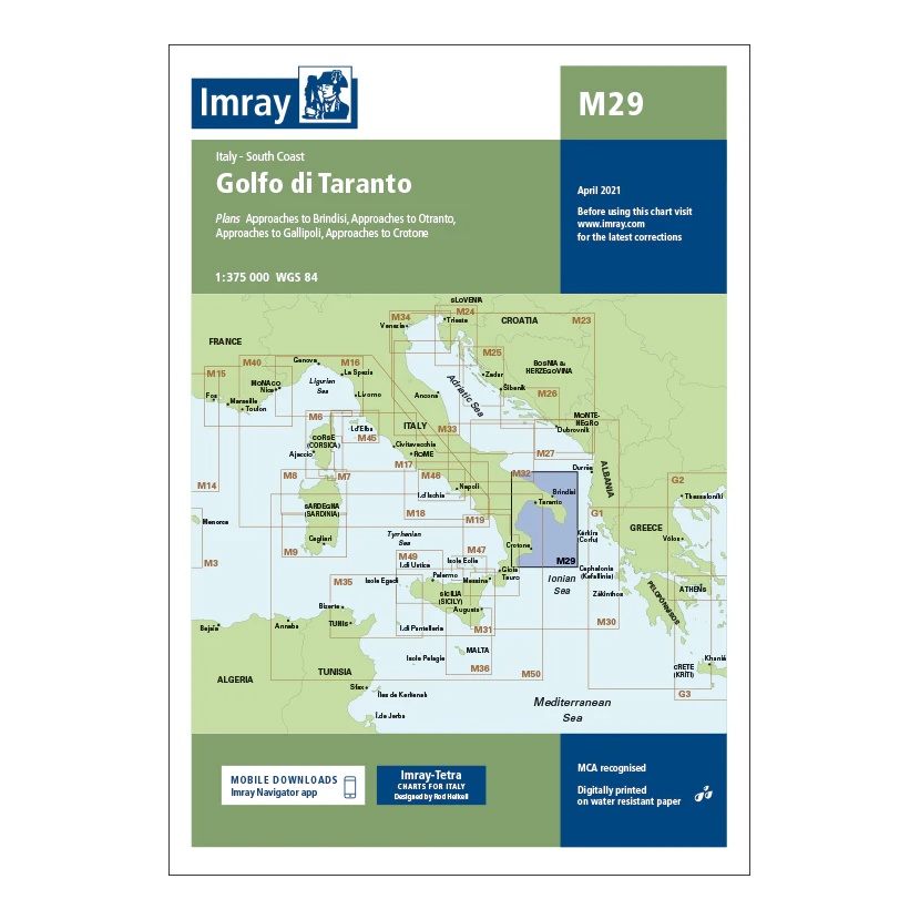 Imray sjøkart M29 Golfo di Taranto