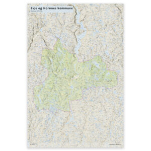 Wall map - Evje and Hornnes municipality
