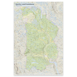 Wall map - Nordre Land municipality