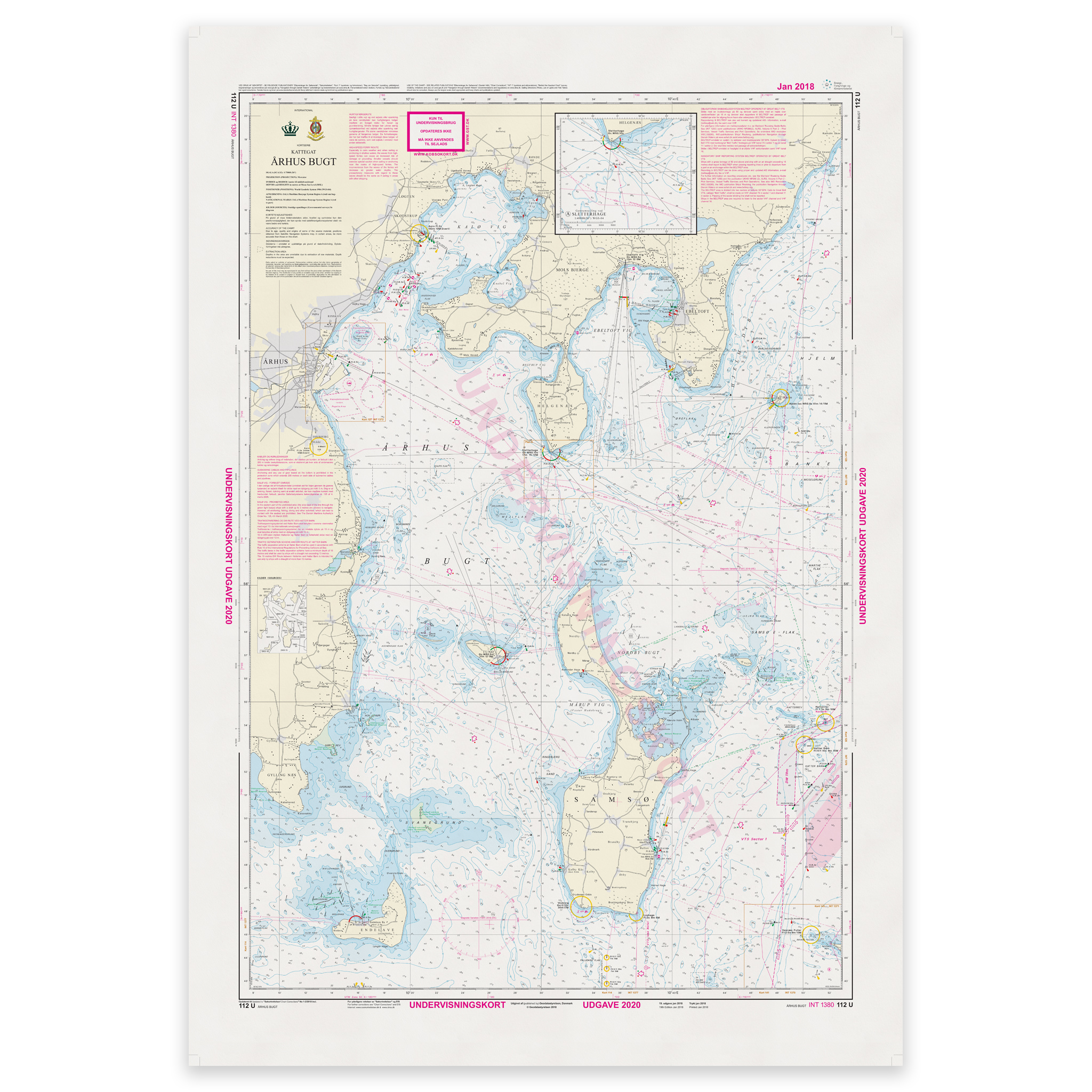 Offisielt undervisningskart Denmark Chart 112U Århus Bugt