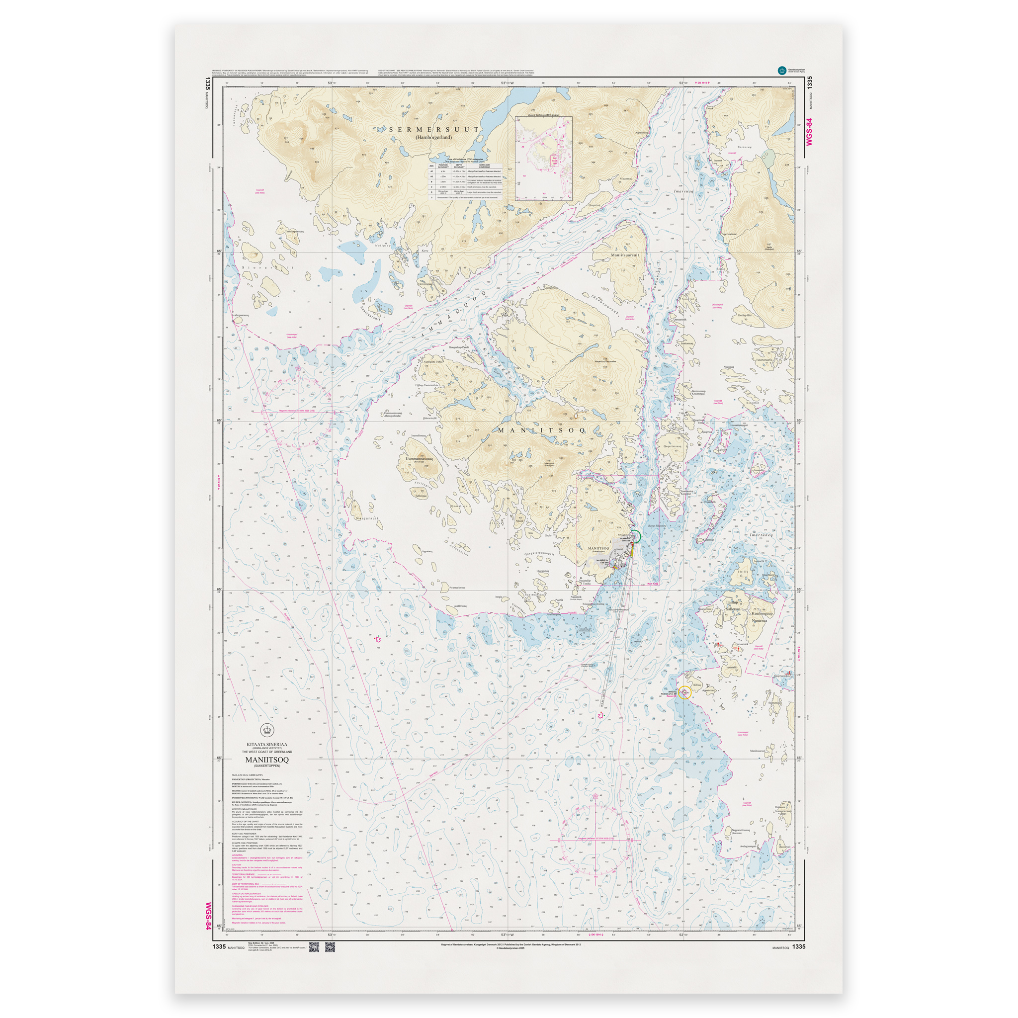 Greenland Chart - 1335 Maniitsoq (Sukkertoppen) WGS-84