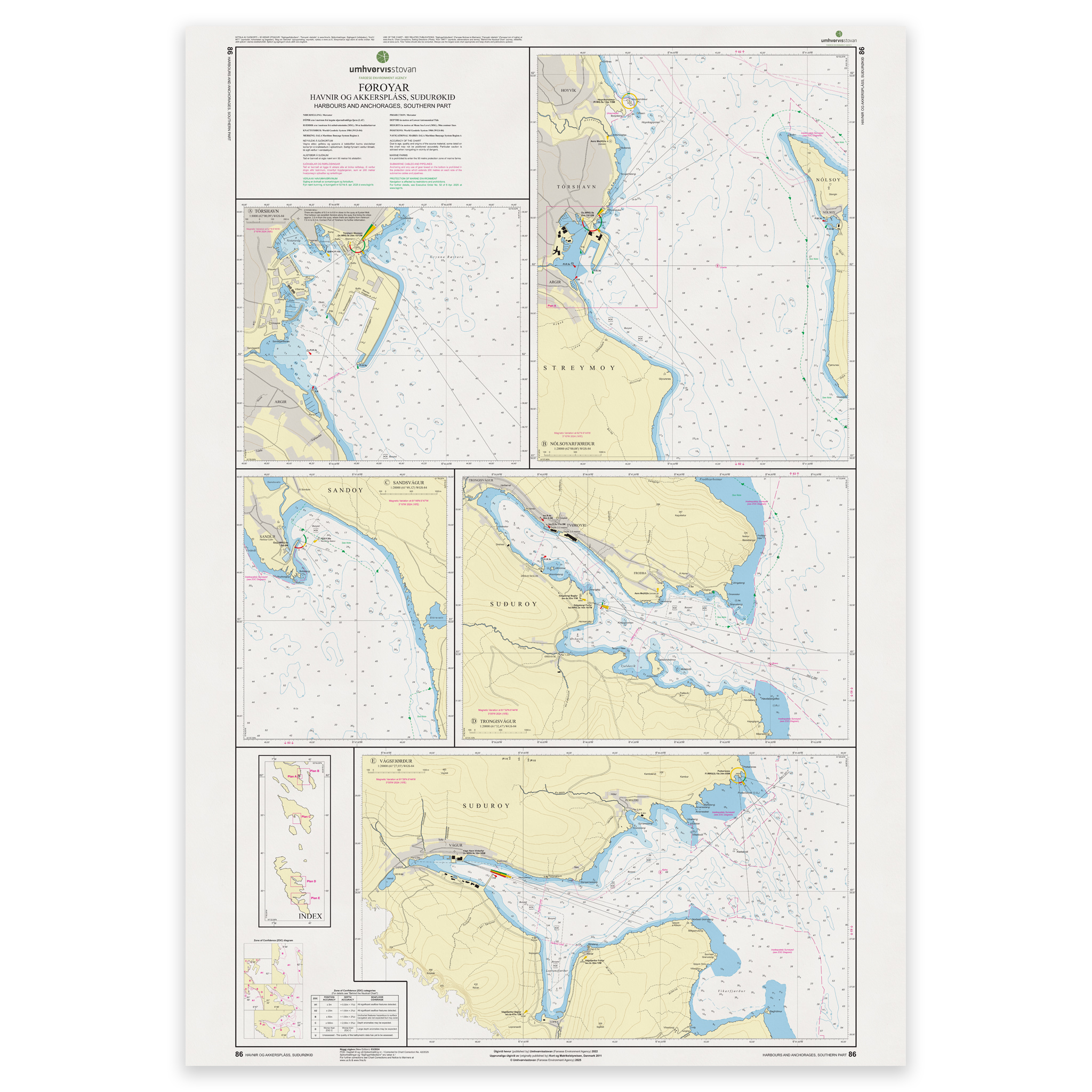 Faroe Islands Chart 86 Tórshavn 1:5 000