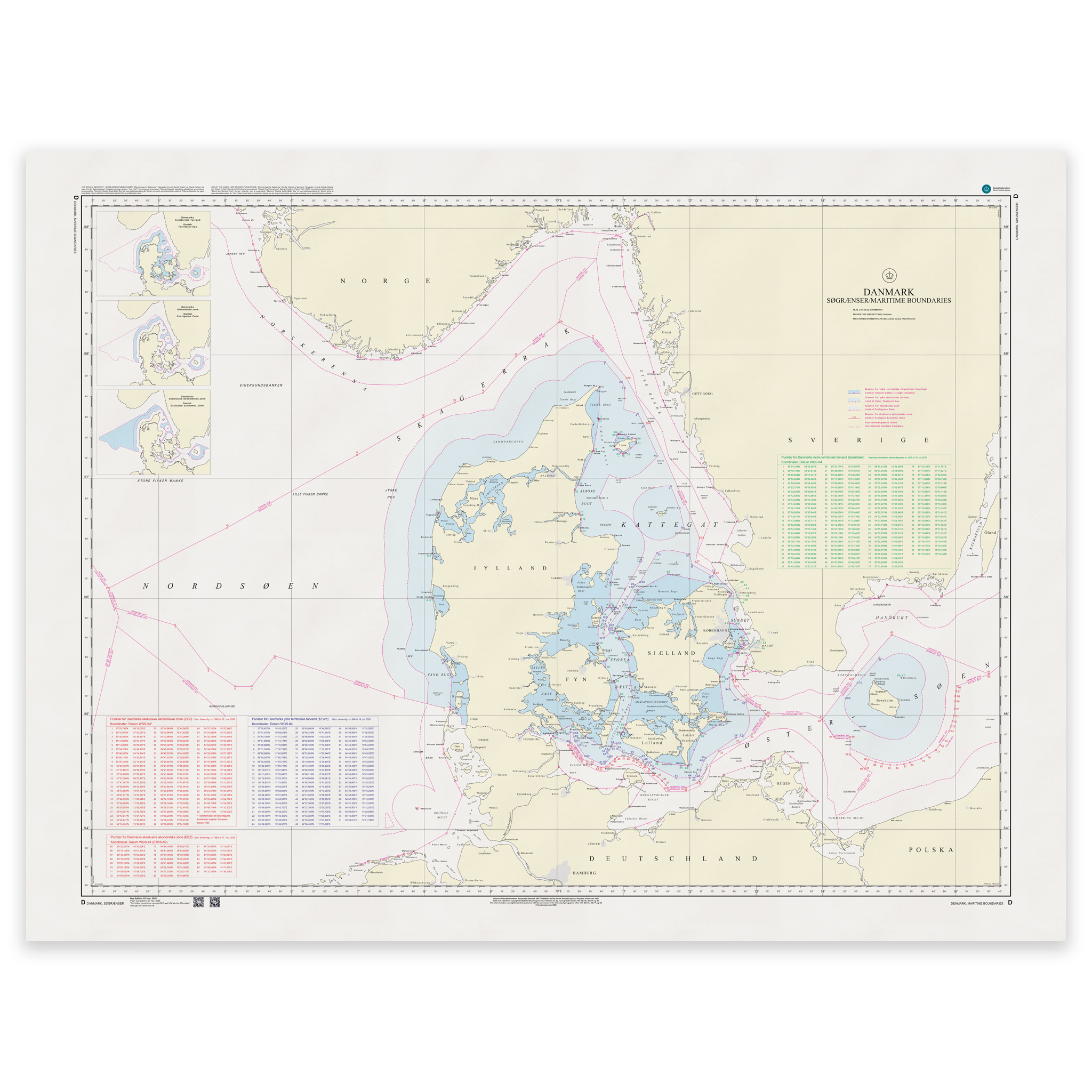 Official nautical chart Denmark Chart D 1:850 000