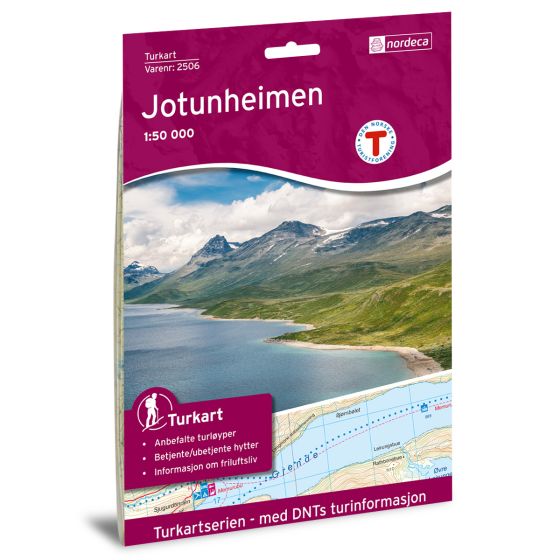 Jotunheimen DNT turkart 1:50 000 fra Nordic Maps tidligere Nordeca