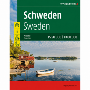 Bilatlas over Sverige med detaljert veinett og turistinformasjon