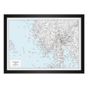 Veggkart over Fredrikstad i målestokk 1:45 000 i plakatformat 70 × 50 cm