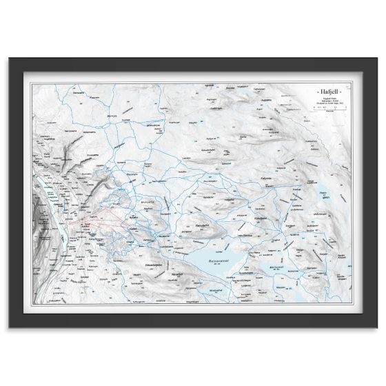 Veggkart over Hafjell i målestokk 1:60 000 i plakatformat 70 × 50 cm