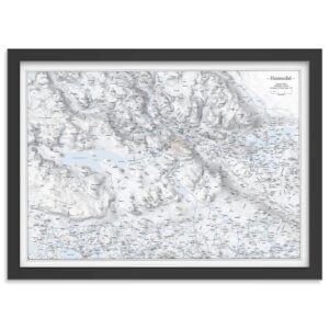 Veggkart over Hemsedal i målestokk 1:60 000 i plakatformat 70 × 50 cm