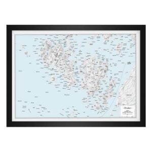 Veggkart over Hvaler i målestokk 1:40 000 i plakatformat 70 × 50 cm
