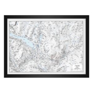 Veggkart over Oppdal i målestokk 1:50 000 i plakatformat 70 × 50 cm