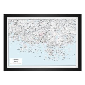 Veggkart over Mandal i målestokk 1:40 000 i plakatformat 70 × 50 cm