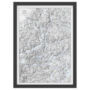 Veggkart over Sirdal i målestokk 1:45 000 i plakatformat 50 × 70 cm