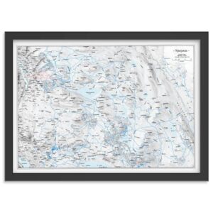 Veggkart over Sjusjøen i målestokk 1:40 000 i plakatformat 70 × 50 cm