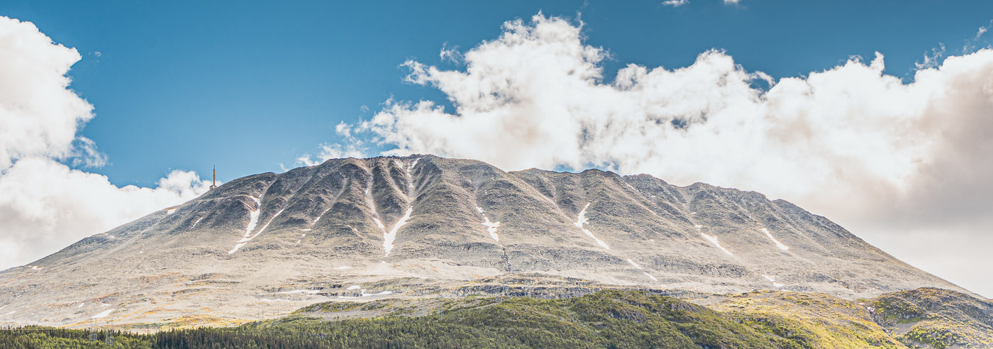 Gaustatoppen sett fra Rjukan i Telemark