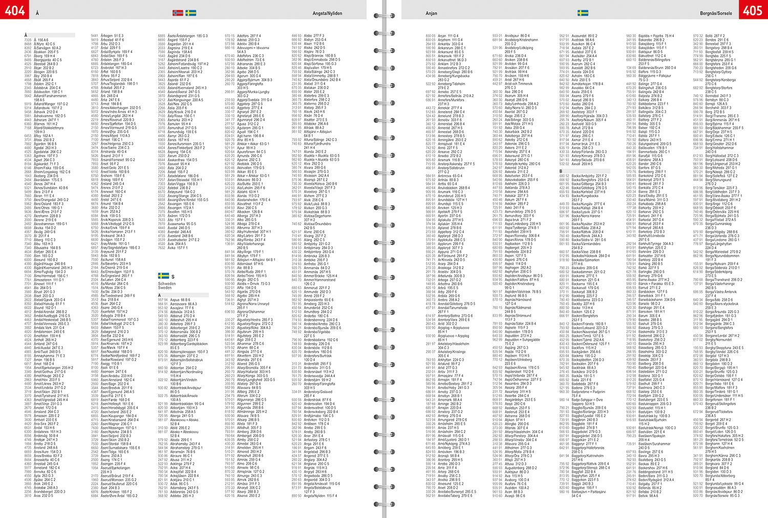 Oppslått Skandinavia bilatlas fra freytag & berndt