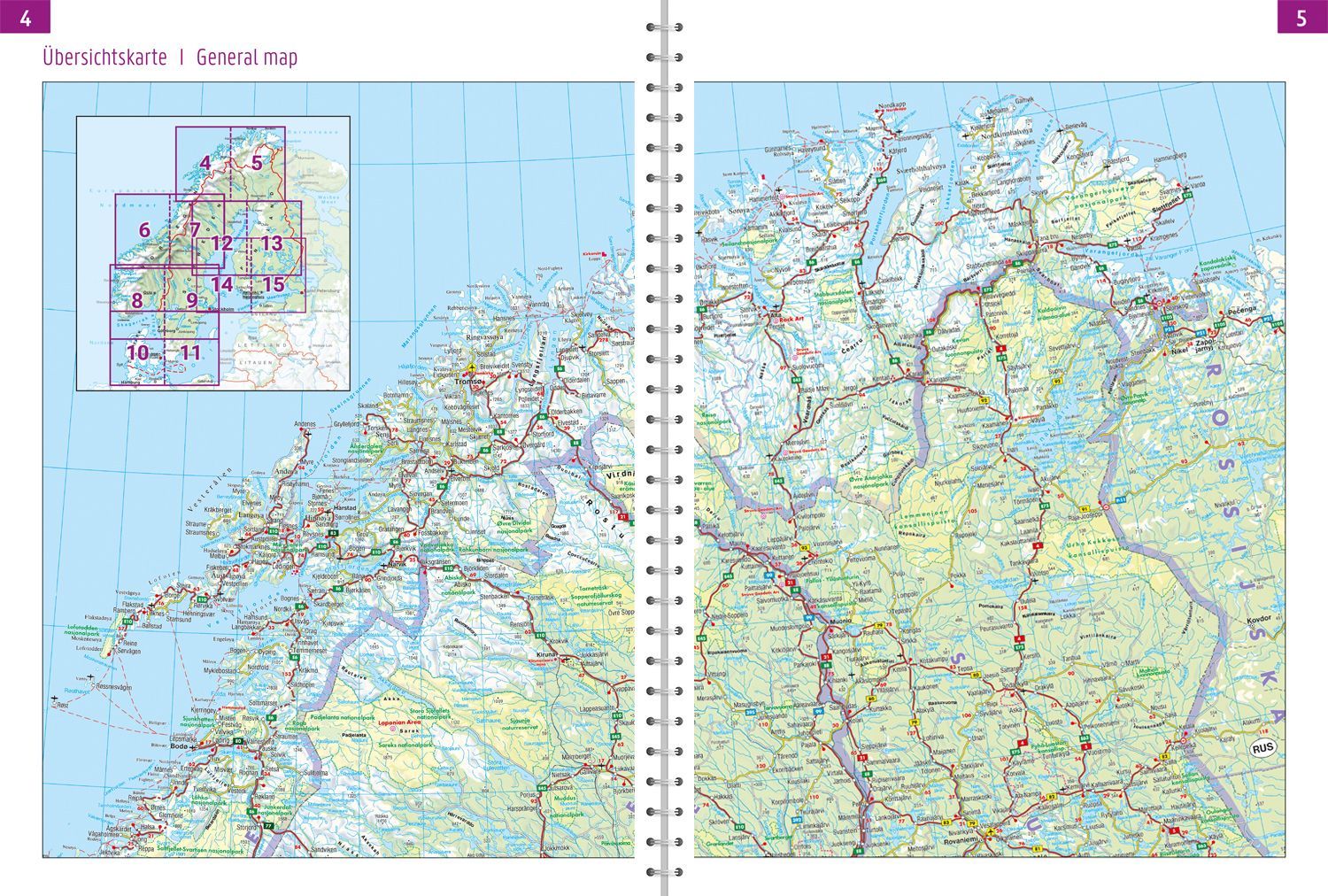 Oppslått Skandinavia bilatlas fra freytag & berndt