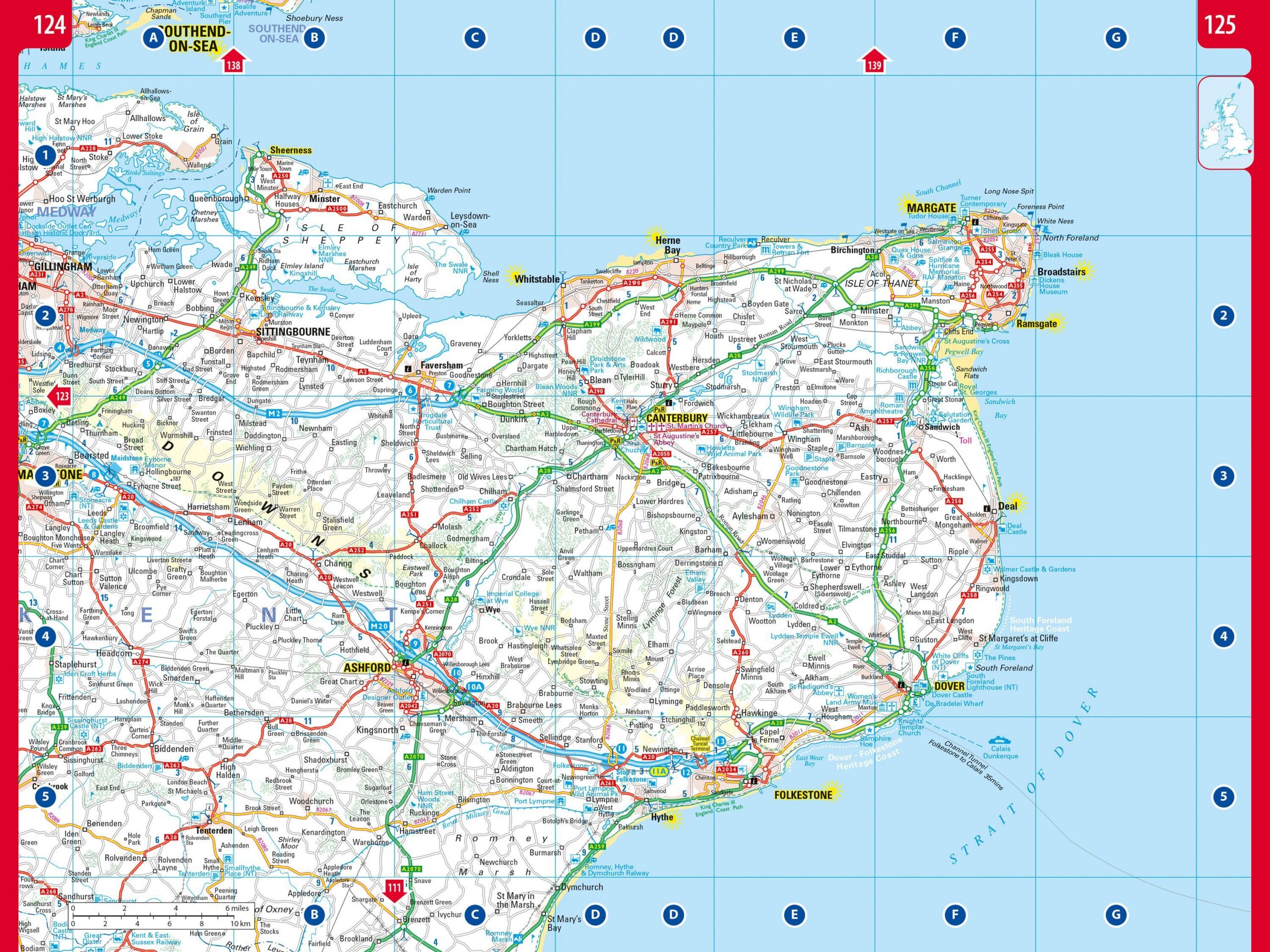 Bilatlas over Storbritannia og Nord-Irland 2026 i målestokk 1:200 000–1:266 000