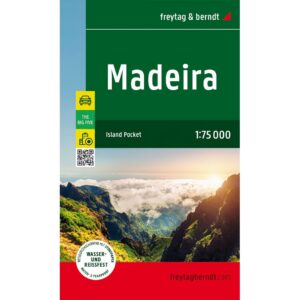 Forside av Madeira veikart 1:75 000 i lommeformat, vannfast kart