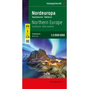 Forside av Nord-Europa veikart 1:2 000 000 som dekker Skandinavia og Baltikum