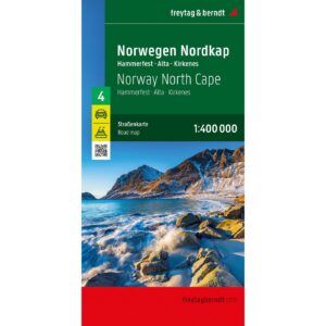 Veikart over Nordkapp med Hammerfest, Alta og Kirkenes