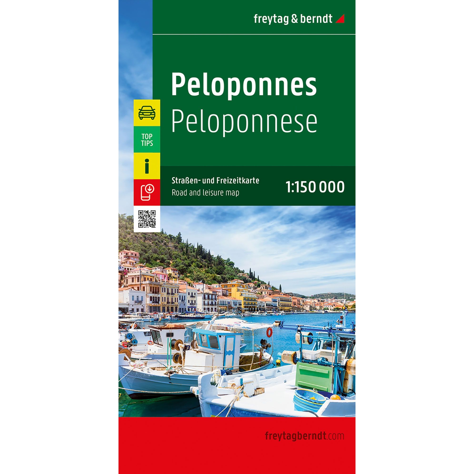 Flerspråklig veikart over Peloponnes i Hellas