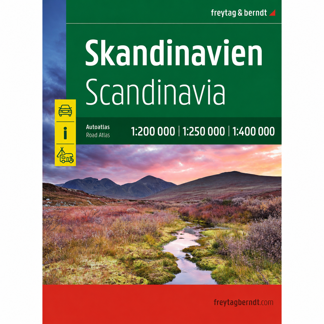 Forsiden av Skandinavia bilatlas fra freytag & berndt