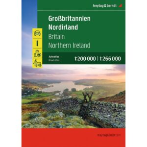 Bilatlas over Storbritannia og Nord-Irland 2026 i målestokk 1:200 000–1:266 000