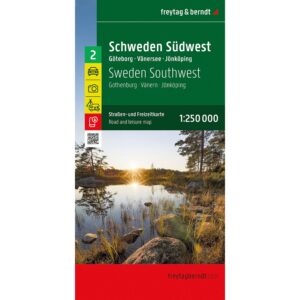 Veikart over Sørvest-Sverige med Göteborg og Vänern