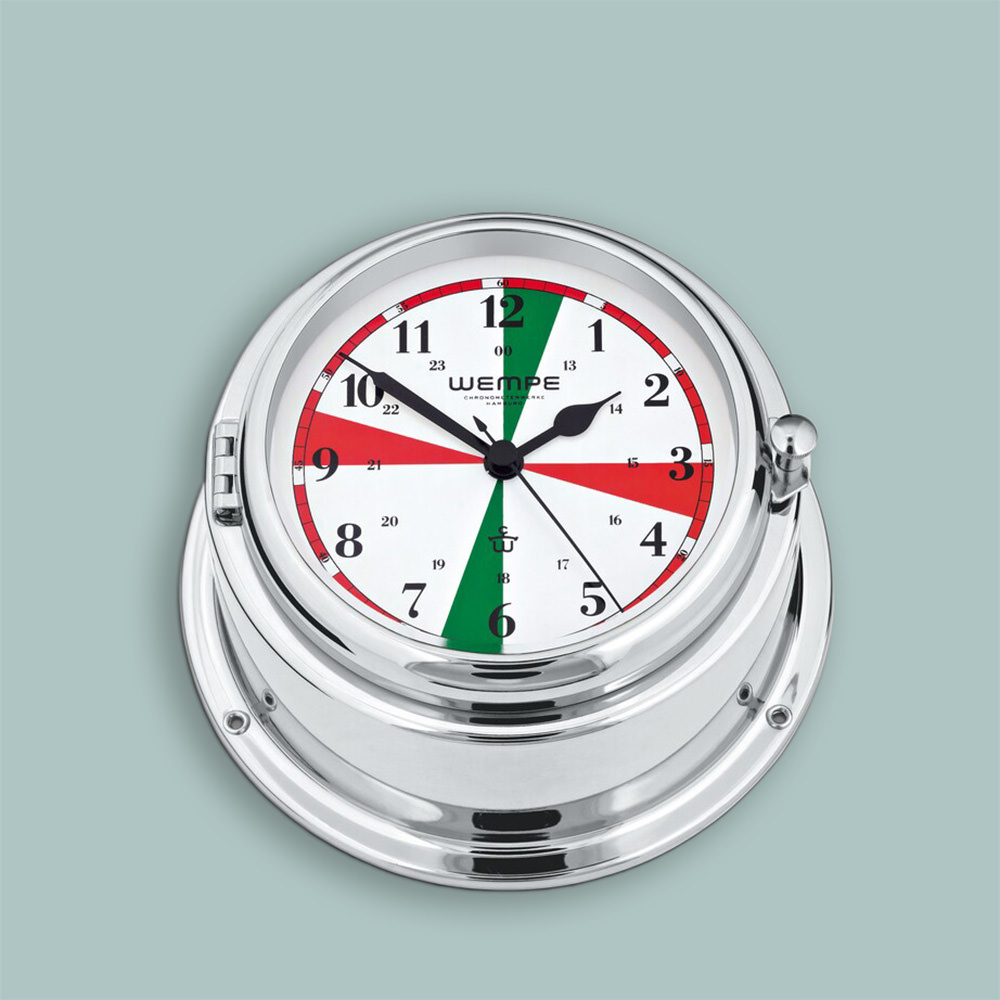 Wempe Bremen II skipsklokke quartz Radiorom chrome