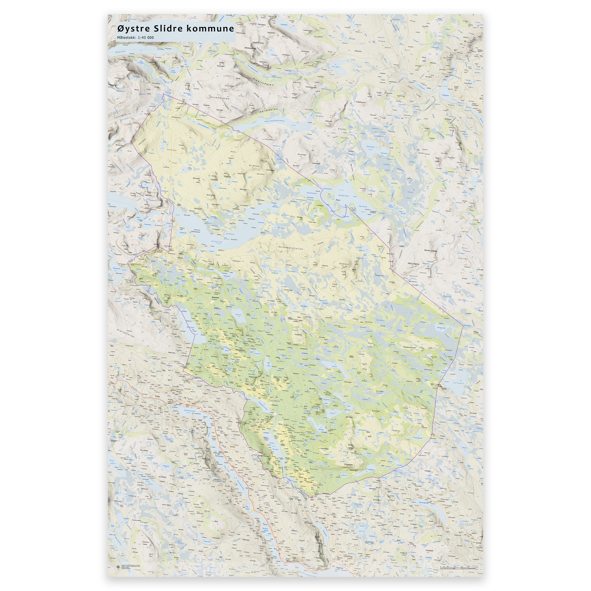 Wall map - Øystre Slidre municipality - Image 24