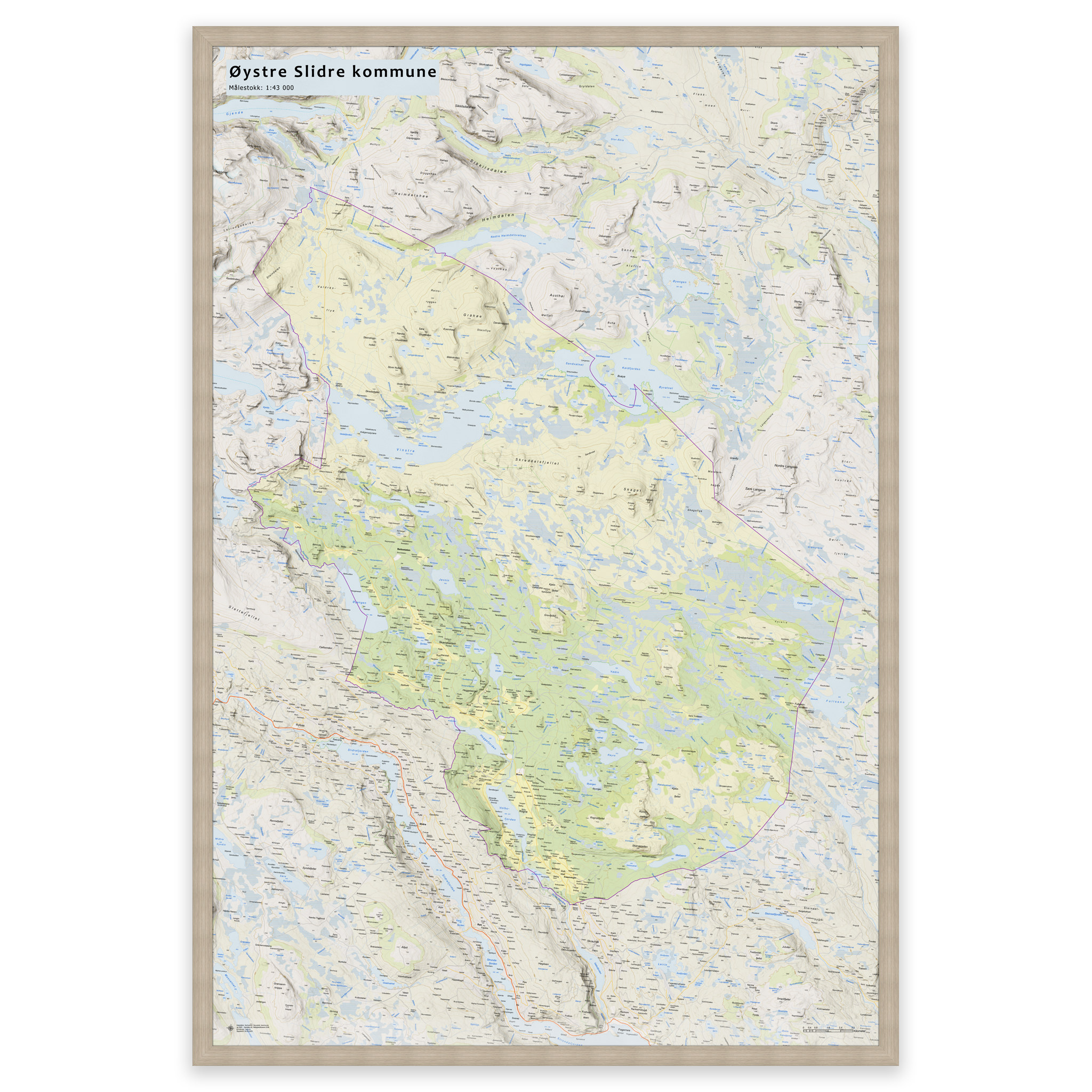 Wall map - Øystre Slidre municipality - Image 23
