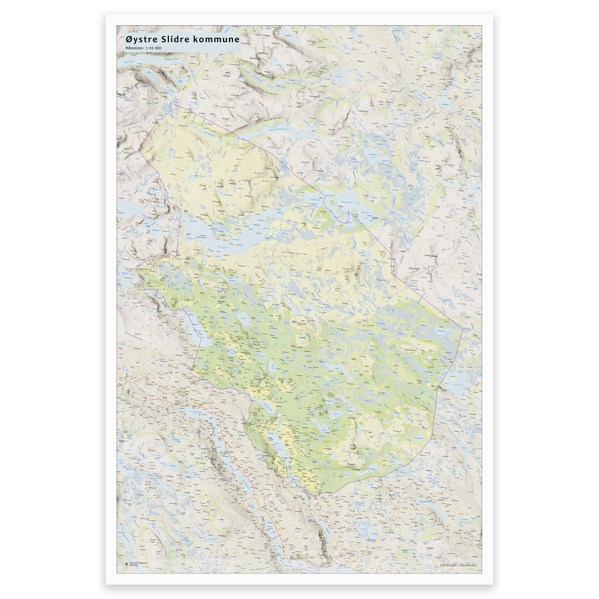 Wall map - Øystre Slidre municipality - Image 21
