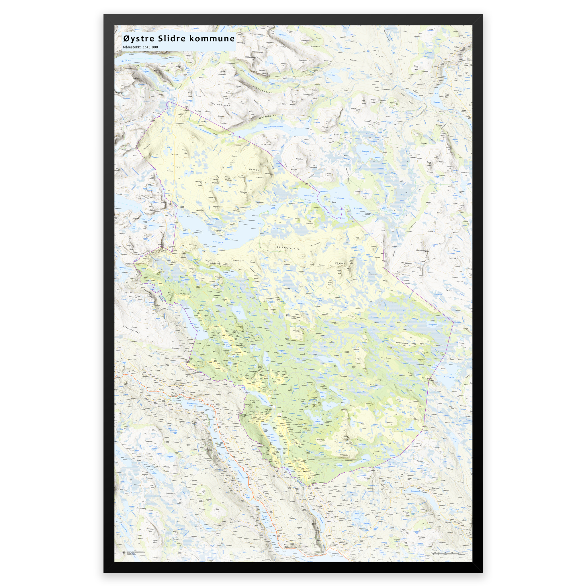 Wall map - Øystre Slidre municipality - Image 22