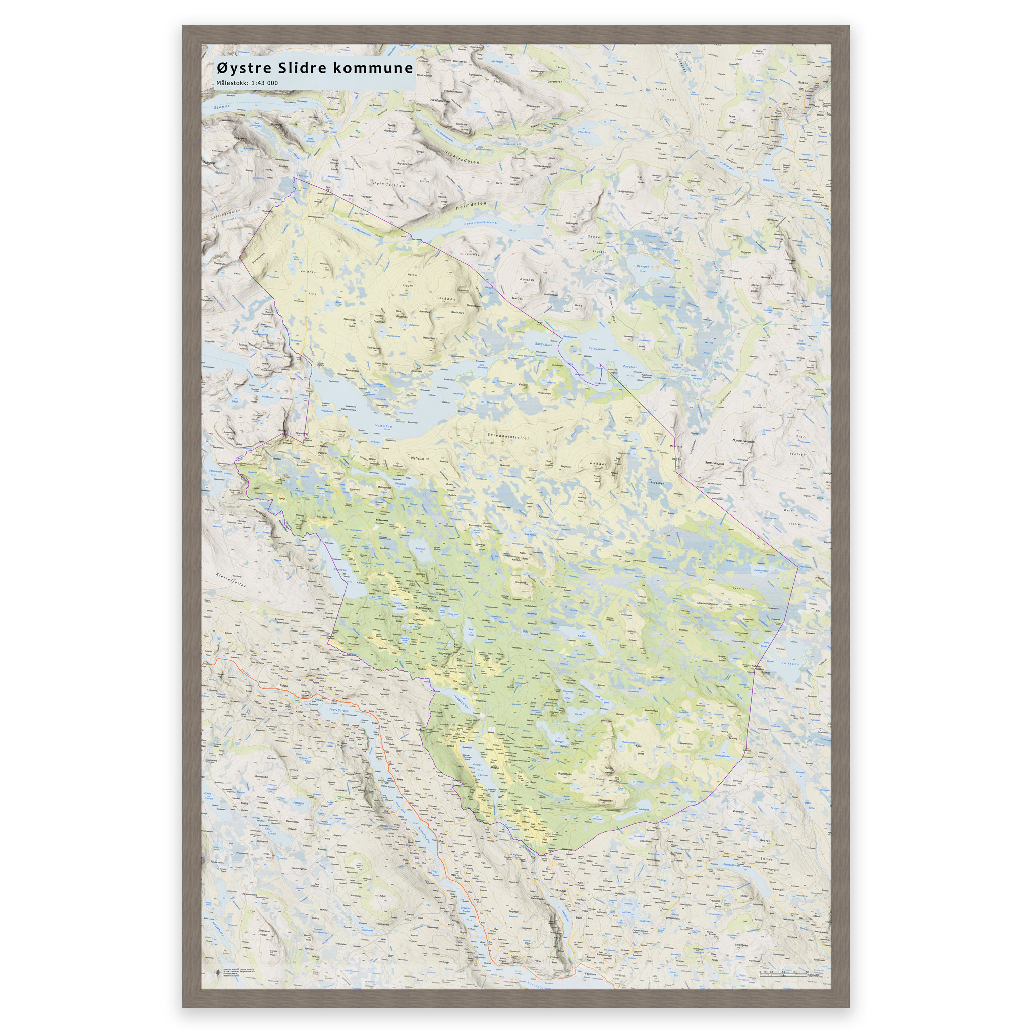 Wall map - Øystre Slidre municipality - Image 25