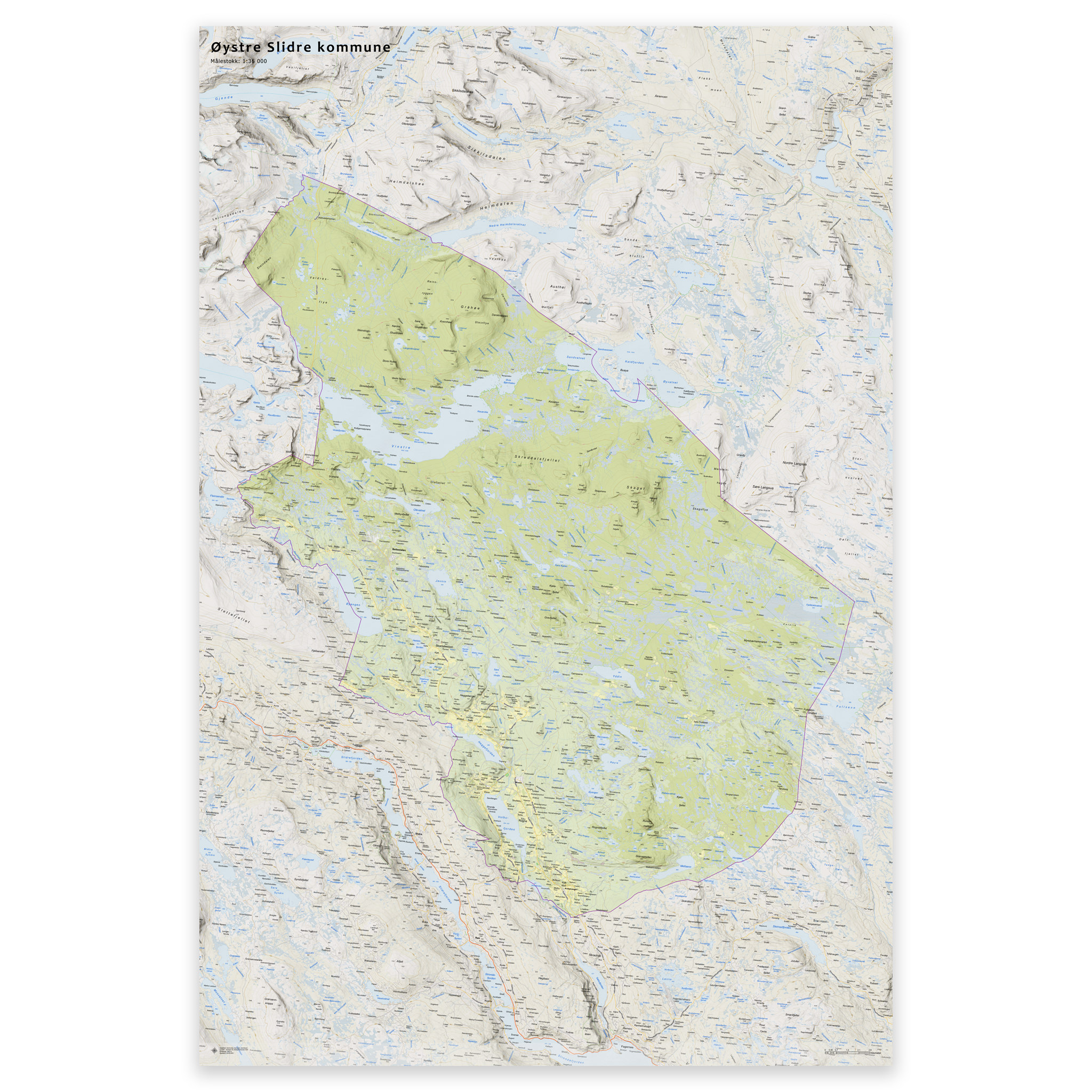 Wall map - Øystre Slidre municipality - Image 20