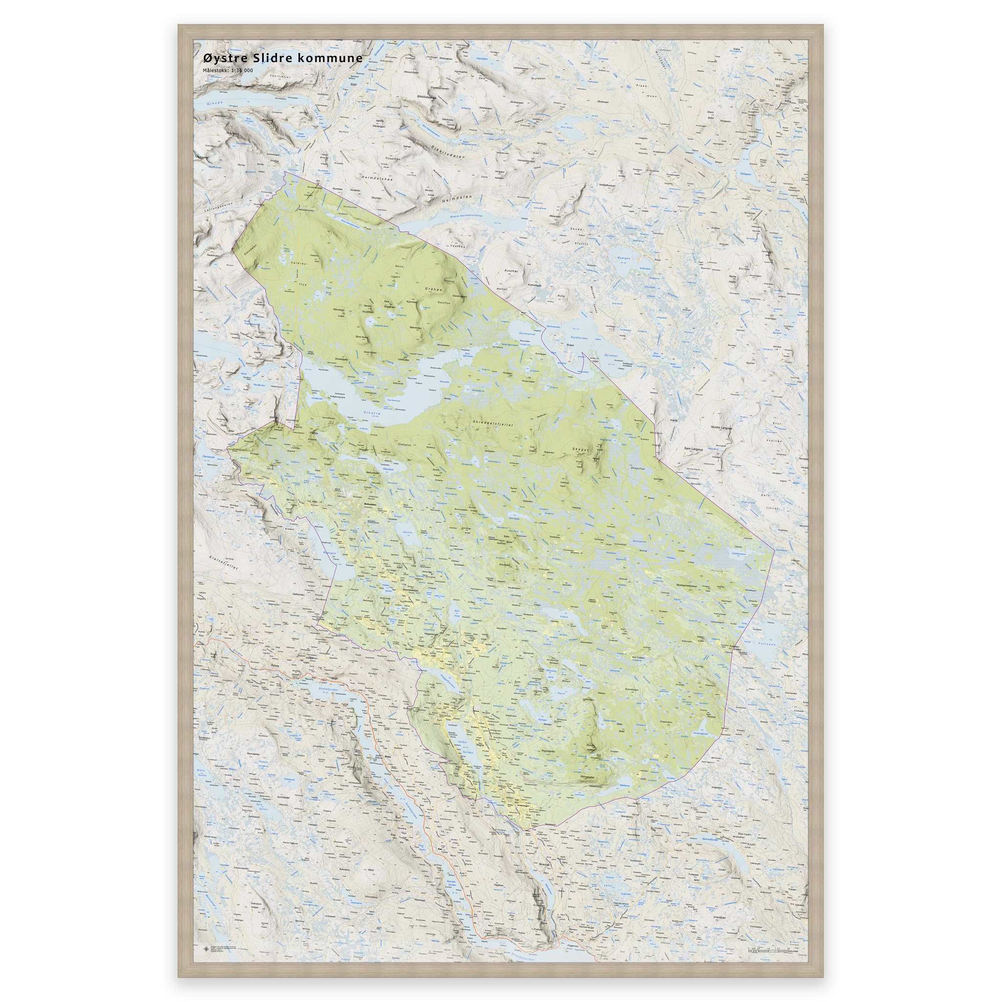 Wall map - Øystre Slidre municipality - Image 18