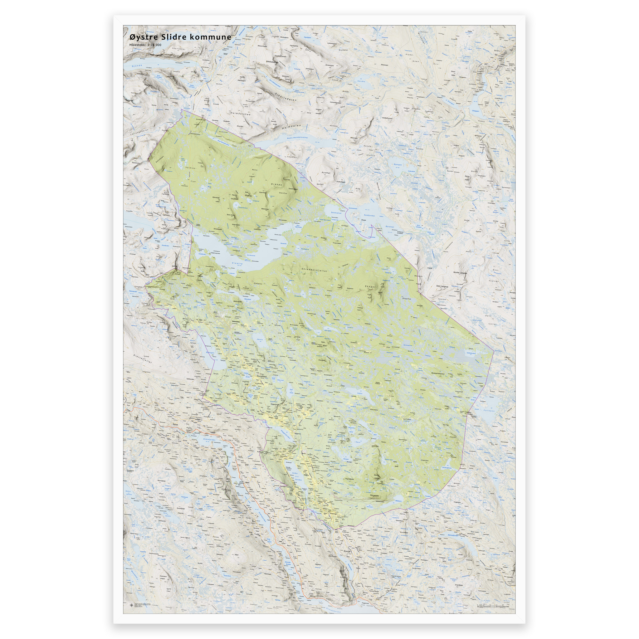 Wall map - Øystre Slidre municipality - Image 19