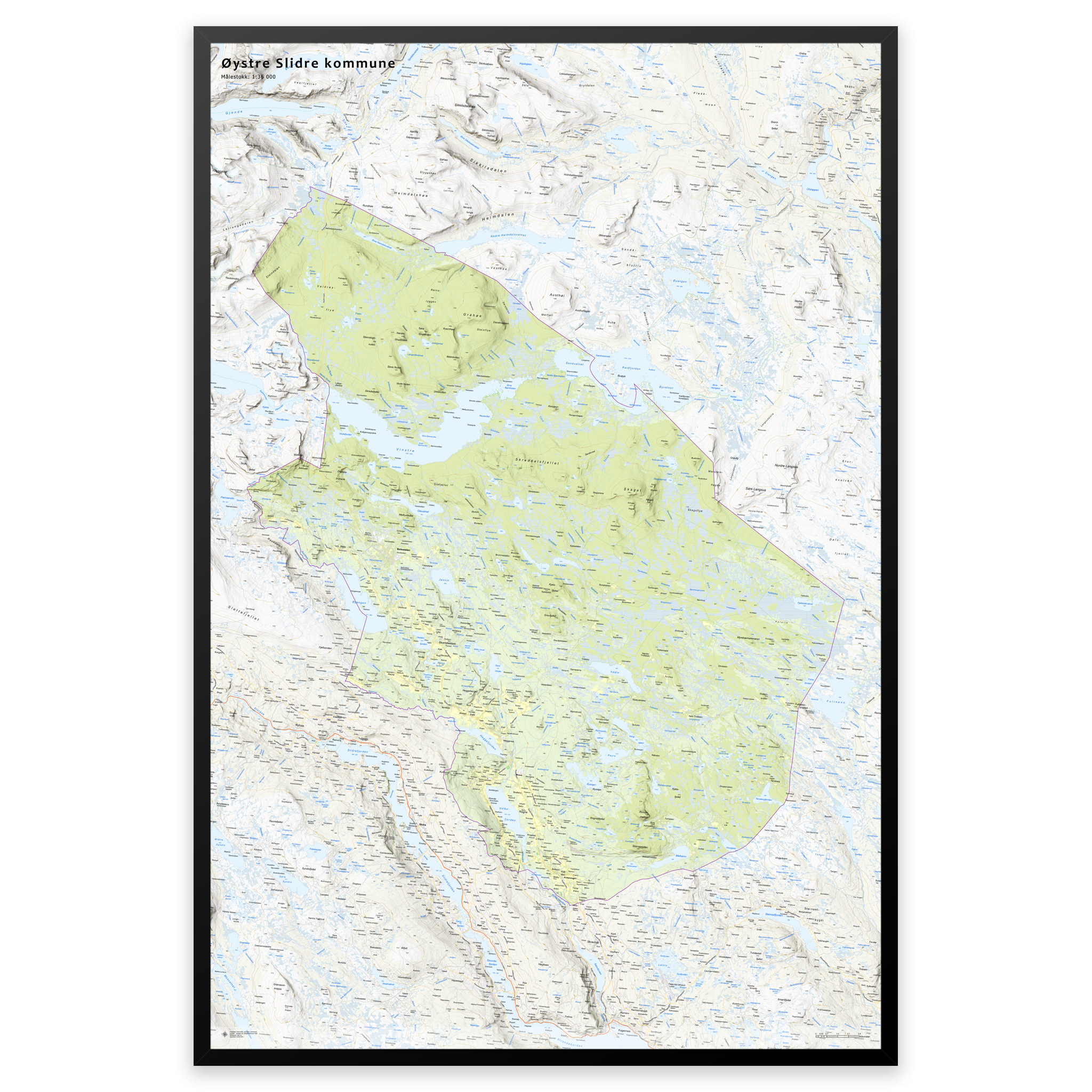 Wall map - Øystre Slidre municipality - Image 16