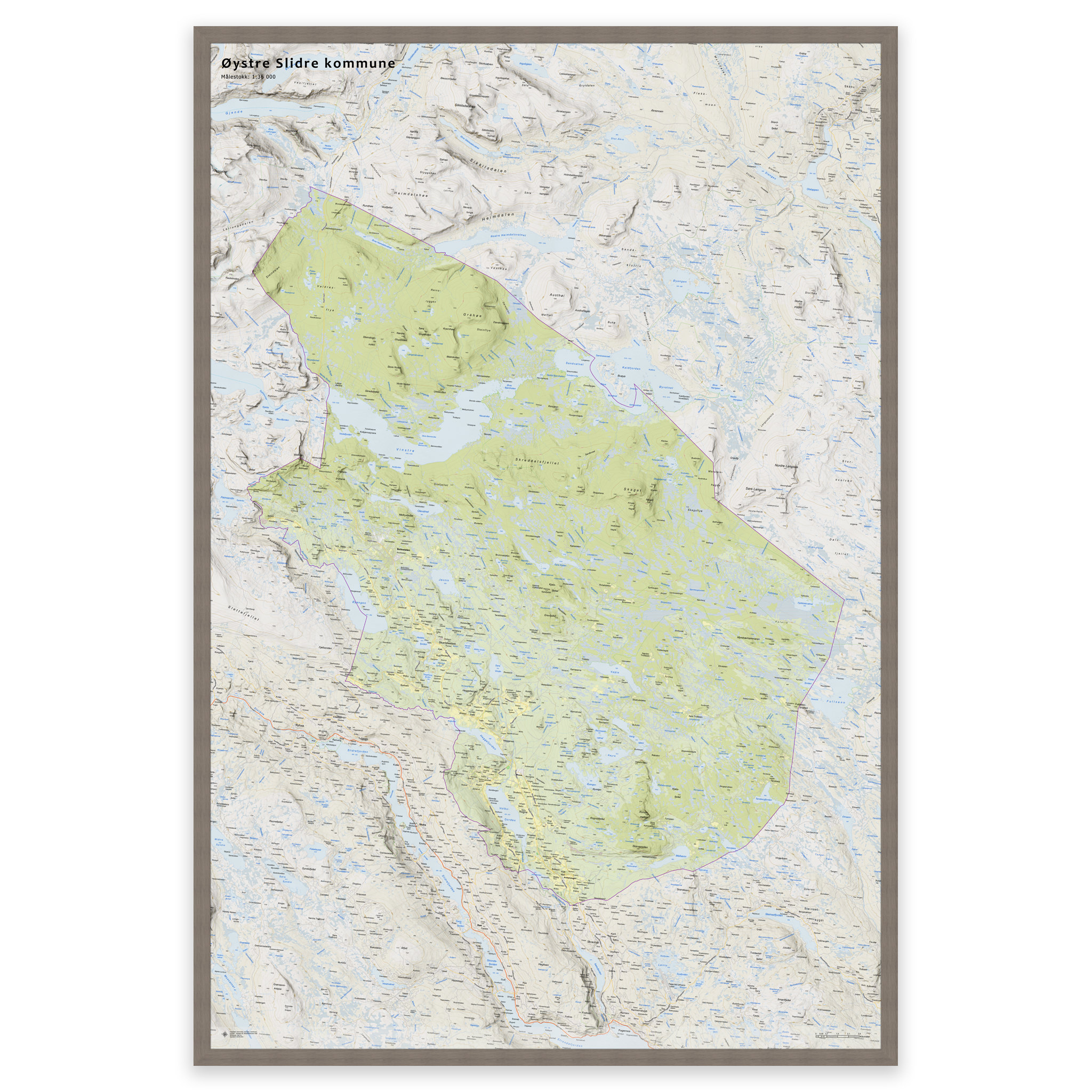 Wall map - Øystre Slidre municipality - Image 17
