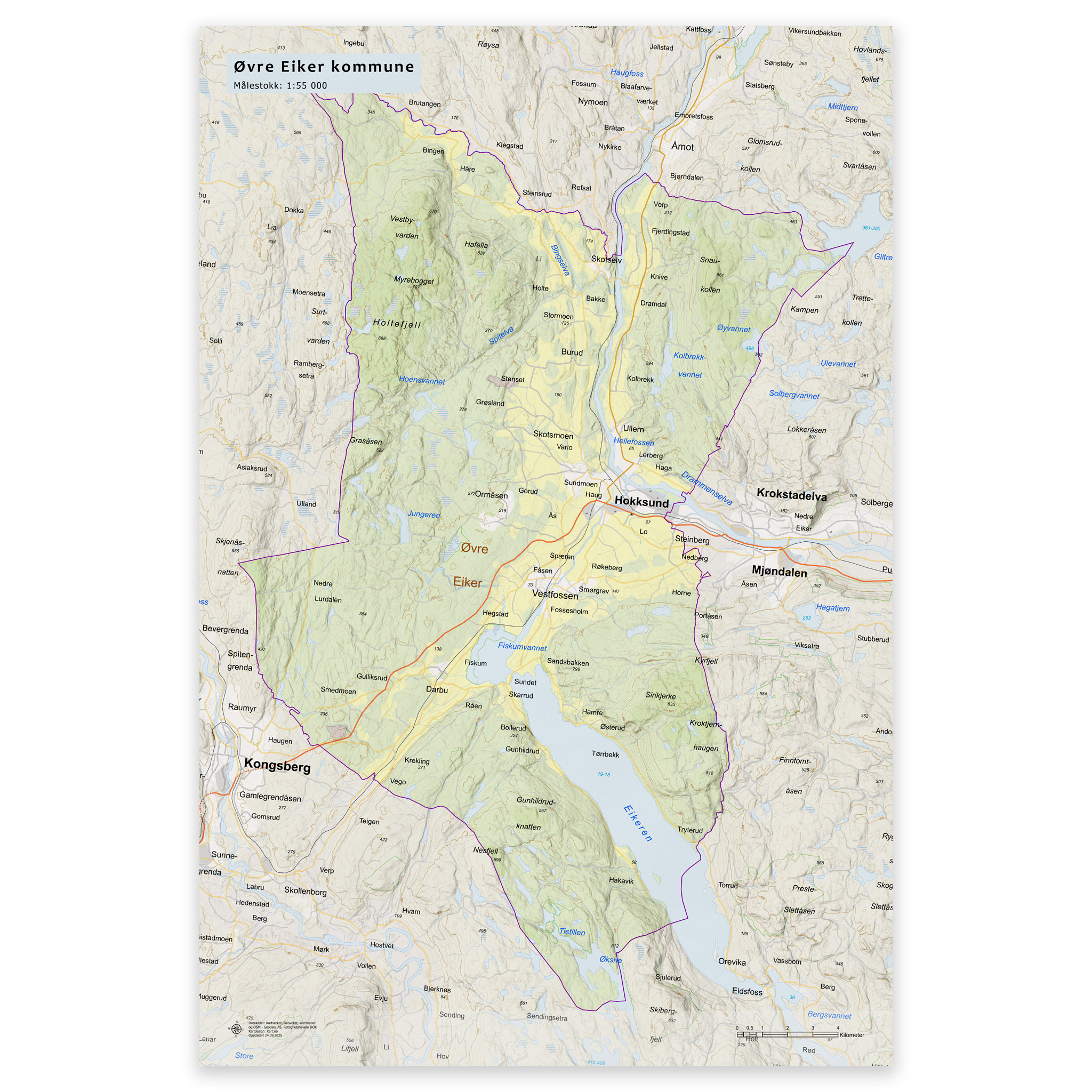 Wall map - Øvre Eiker municipality - Image 13