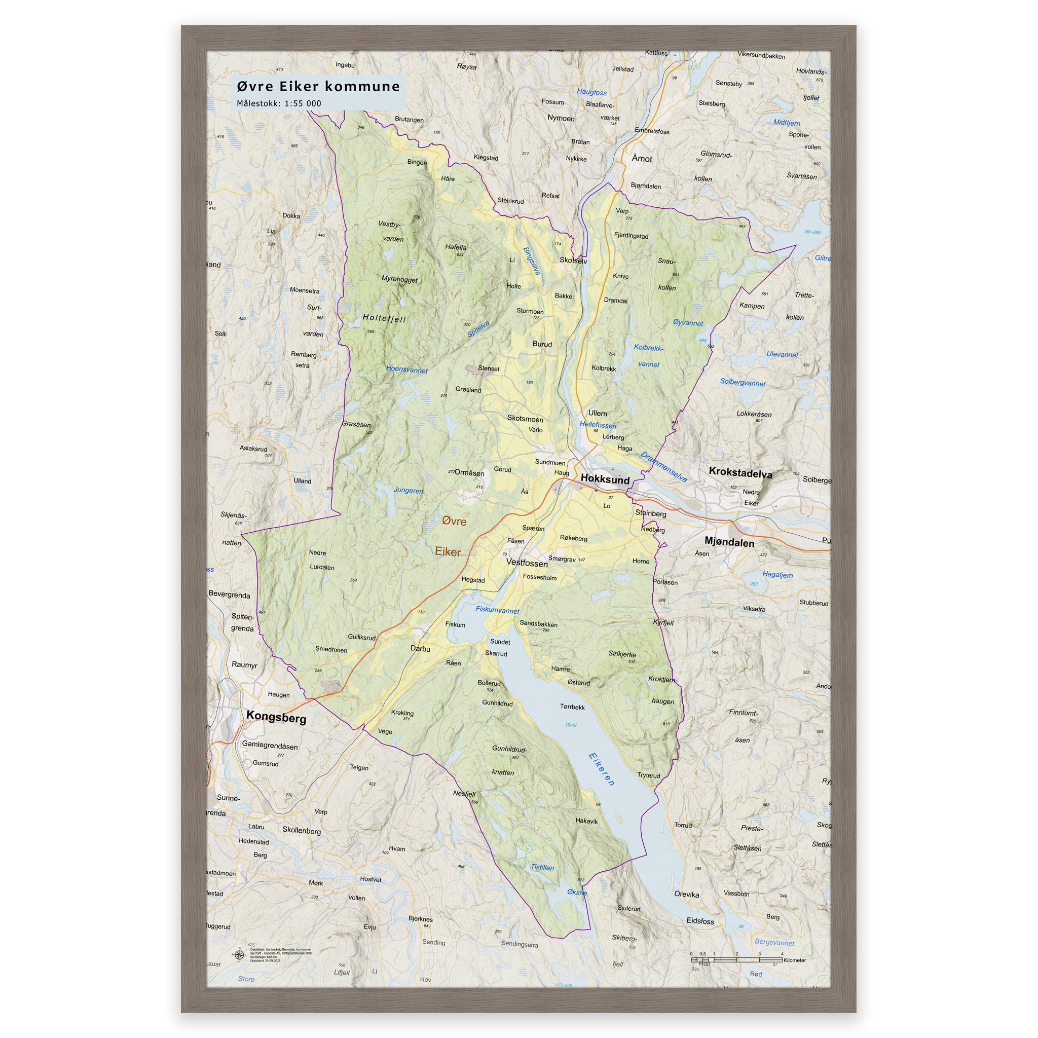 Wall map - Øvre Eiker municipality - Image 11