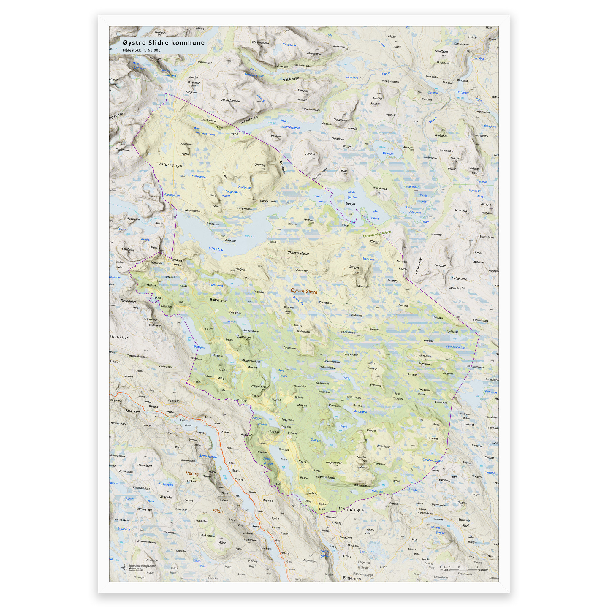 Wall map - Øystre Slidre municipality - Image 9