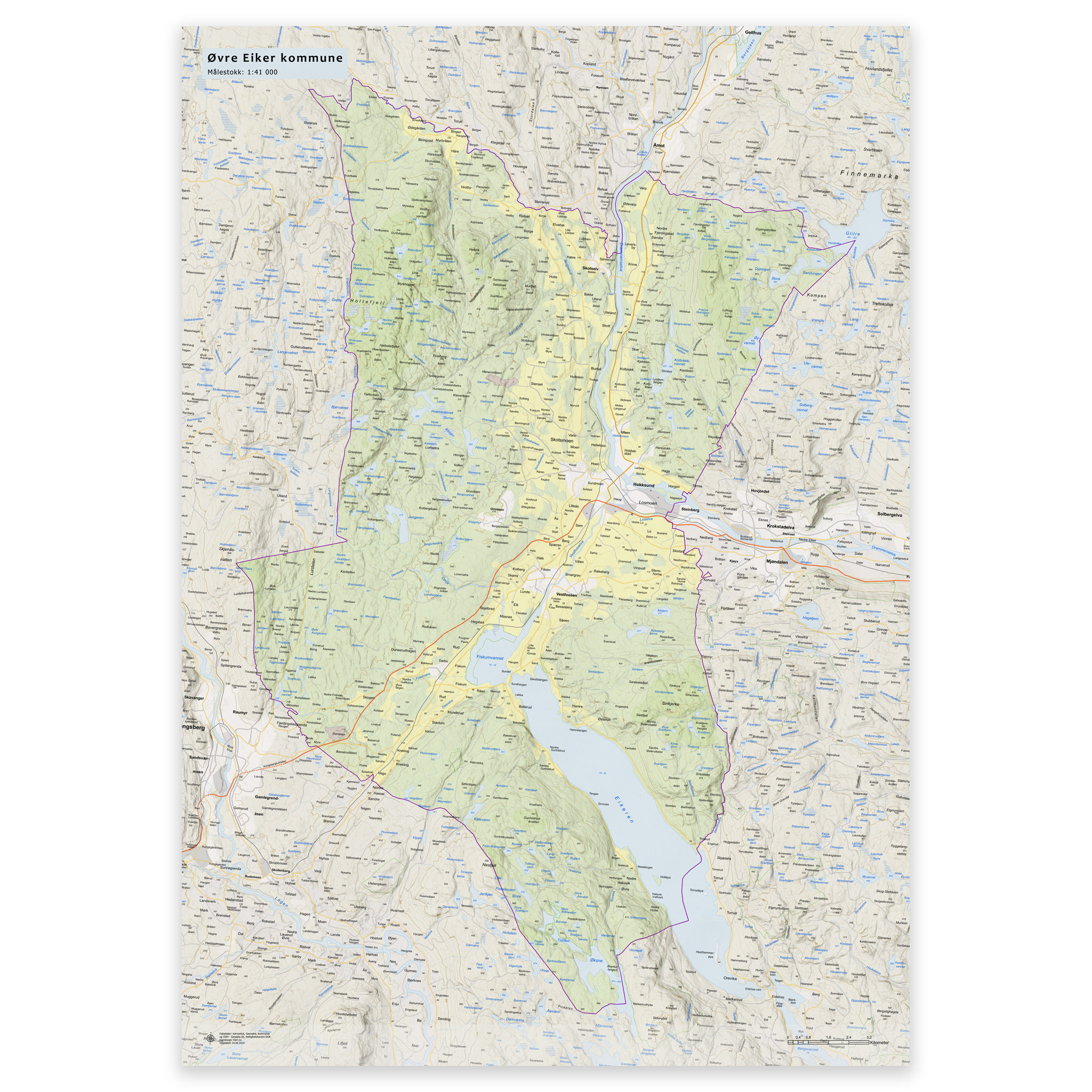 Wall map - Øvre Eiker municipality - Image 10