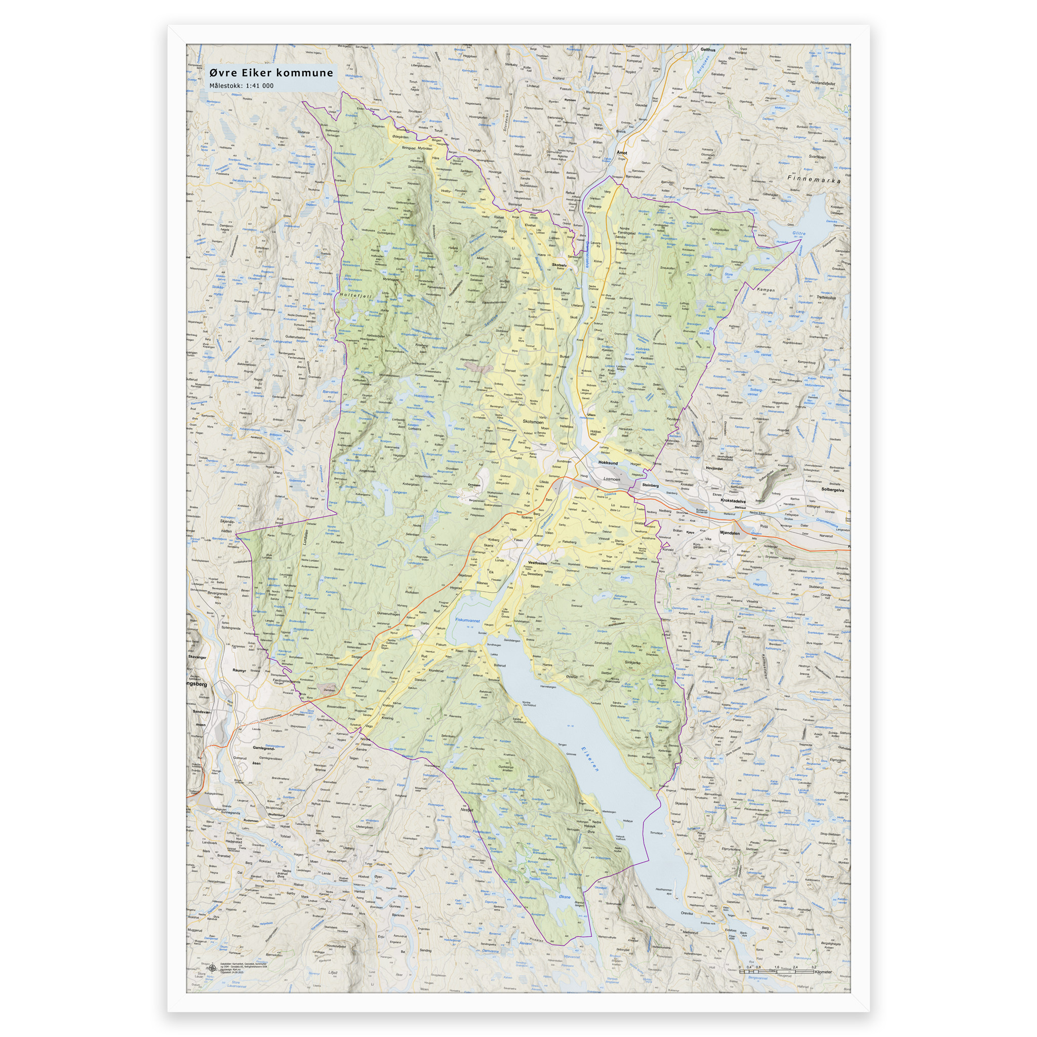 Wall map - Øvre Eiker municipality - Image 7