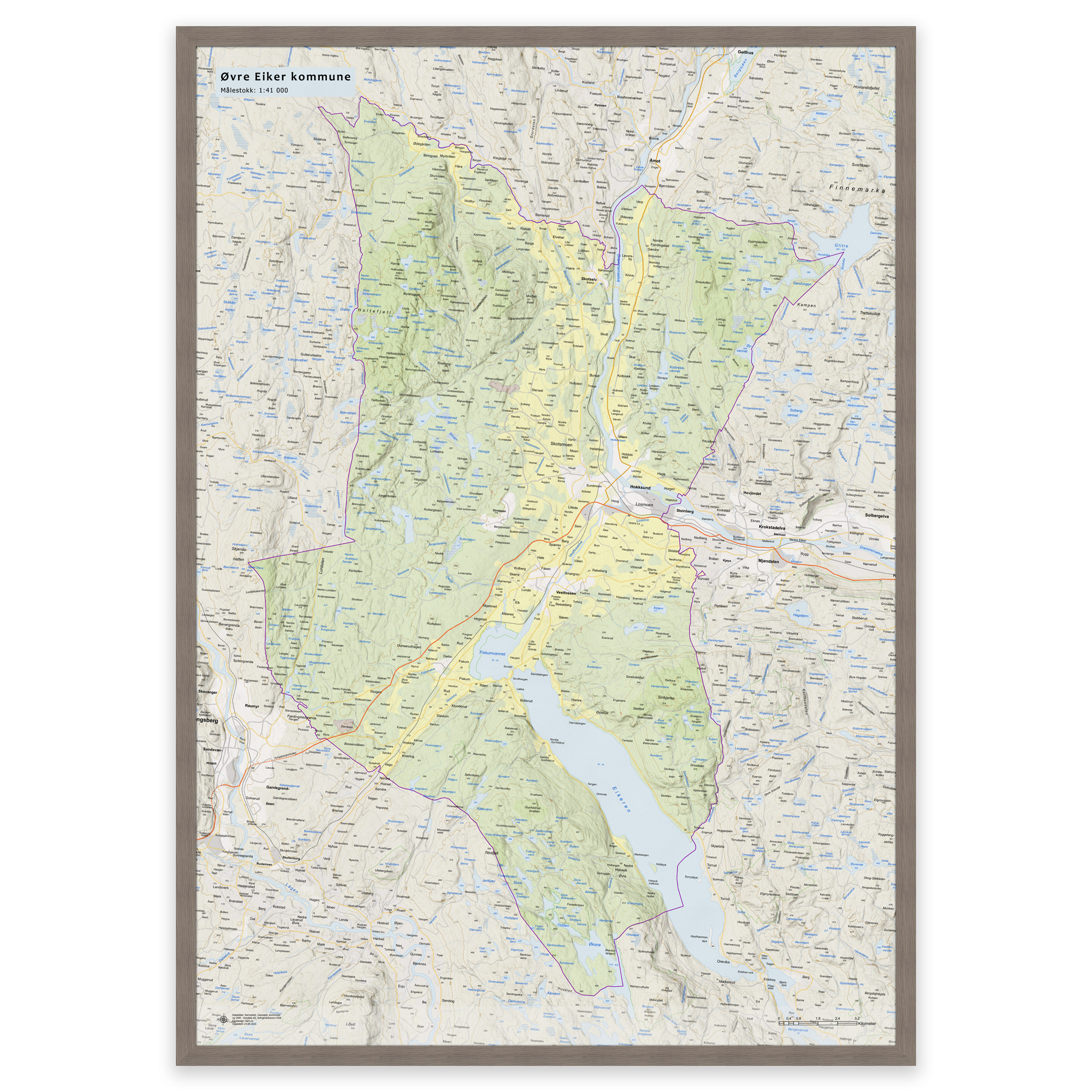Wall map - Øvre Eiker municipality - Image 8