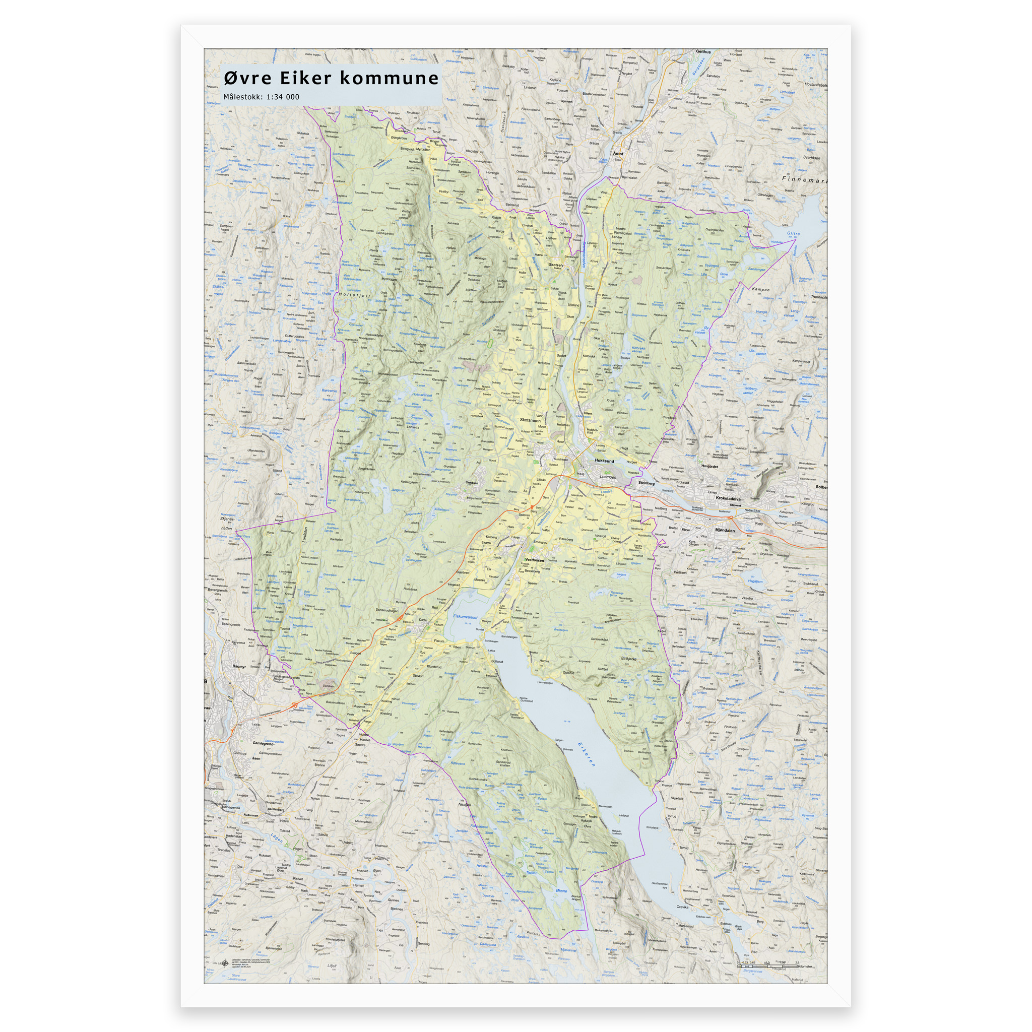 Wall map - Øvre Eiker municipality - Image 2