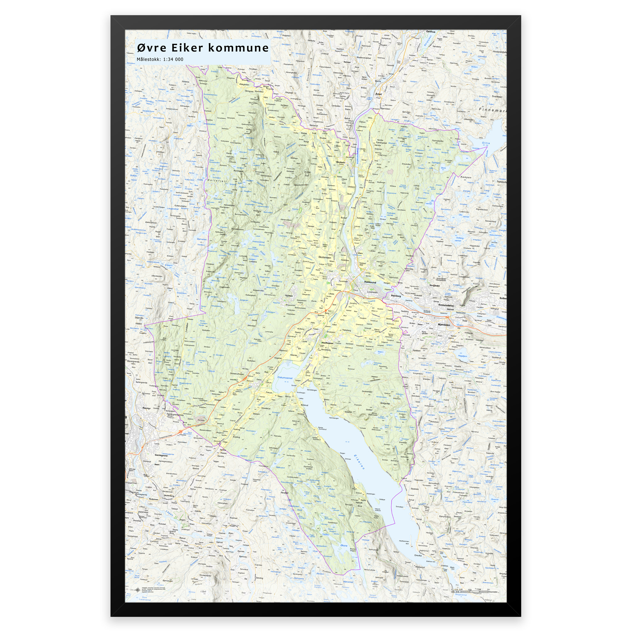 Wall map - Øvre Eiker municipality - Image 5