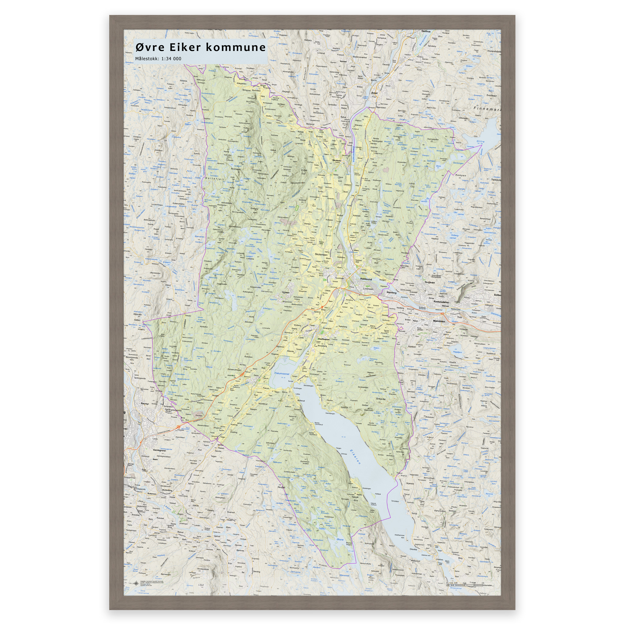 Wall map - Øvre Eiker municipality - Image 3