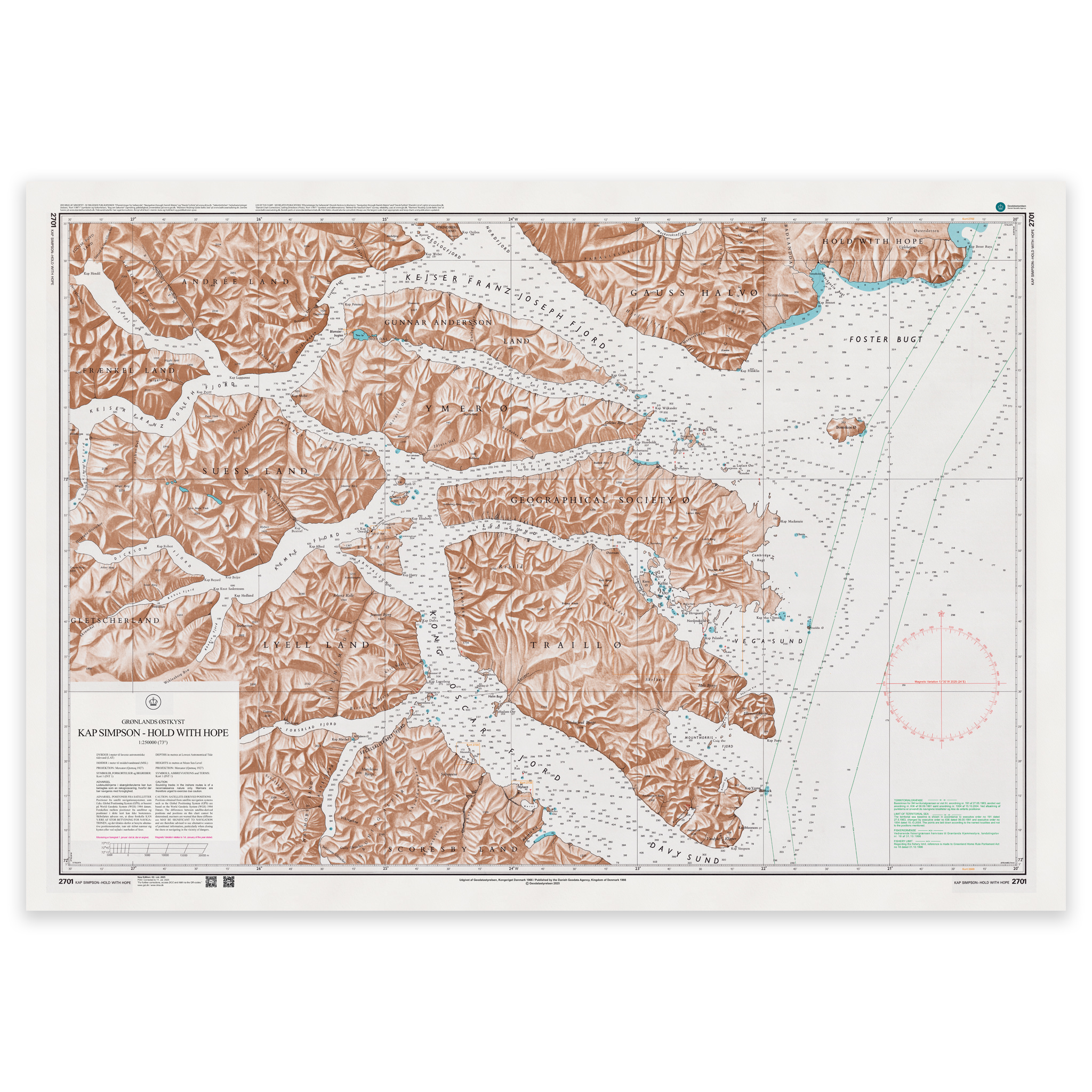 Greenland Chart - 2701 Kap Simpson – Hold with Hope