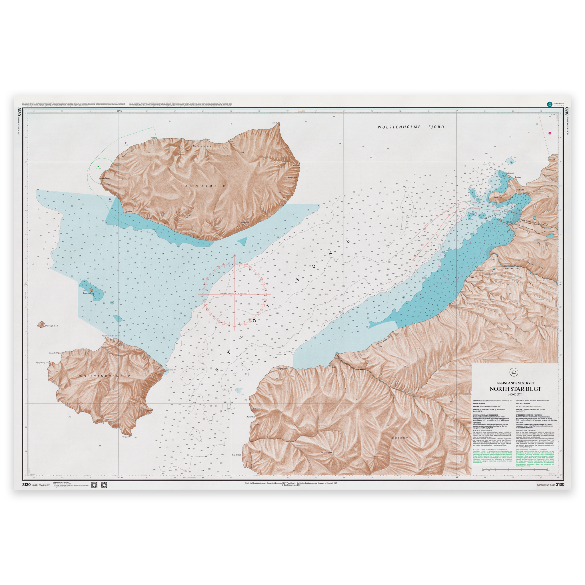 Greenland Chart - 3130 North Star Bugt Qornoq 1927